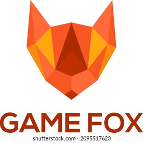 game fox polygonal low poly logo design vector