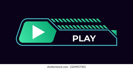 Game frame. Stream overlay banner with button UI template. Futuristic live interface. Isolated streaming show graphic. Vector square digital element