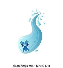 Game fury water monster with open mouth, teeth