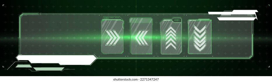 Game futuristic digital display, hud tech future frame. Information box bars, modern digital frame layout template Set of modern frames, callouts for user menu interface elements in futuristic style. 