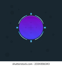 Game Futuristic Hud Sci Fi Frame UI Pop Up Window Blue Purple Round Military Vector Design