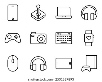 game and gadget device icon symbol vector template collection