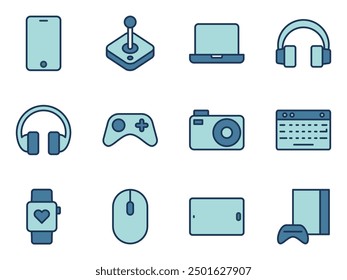 game and gadget device icon symbol vector template collection