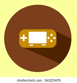  game gadget Flat icon with long shadow. EPS10