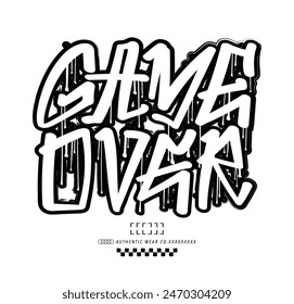 Game gamer concept slogan typography lettering. Vector illustration design for fashion graphics, t shirt prints, tees, posters, stickers.