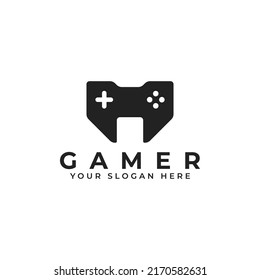 Game Gaming Gamer Logo Design Vector With Joystick Icon Illustration