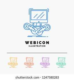 Game, gaming, internet, multiplayer, online 5 Color Line Web Icon Template isolated on white. Vector illustration