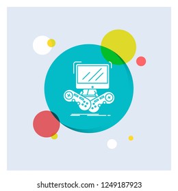 Game, gaming, internet, multiplayer, online White Glyph Icon colorful Circle Background