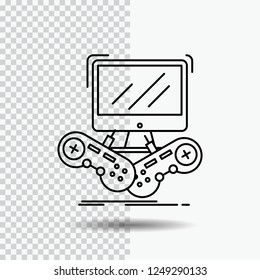 Game, gaming, internet, multiplayer, online Line Icon on Transparent Background. Black Icon Vector Illustration