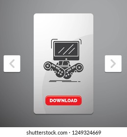 Game, gaming, internet, multiplayer, online Glyph Icon in Carousal Pagination Slider Design & Red Download Button