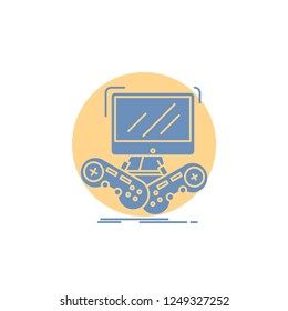 Game, gaming, internet, multiplayer, online. Glyph Icon.