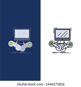 Game, gaming, internet, multiplayer, online Flat Color Icon Vector