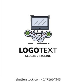 Game, gaming, internet, multiplayer, online Flat Color Icon Vector