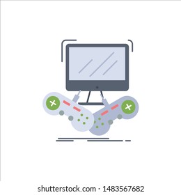 Game, gaming, internet, multiplayer, online Flat Color Icon Vector