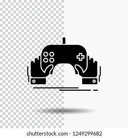 game, gaming, mobile, entertainment, app Glyph Icon on Transparent Background. Black Icon