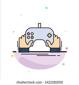 game, gaming, mobile, entertainment, app Flat Color Icon Vector