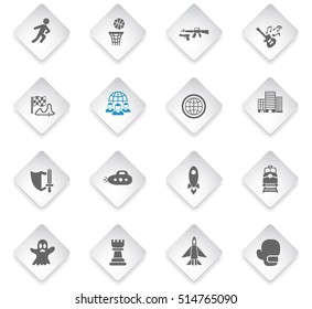 game genre flat web icons for user interface design