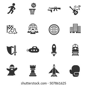 game genre web icons for user interface design