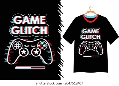 game glitch illustration for t shirt design