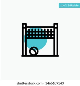Game, Goalpost, Net, Volleyball turquoise highlight circle point Vector icon. Vector Icon Template background