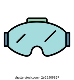 Icono de gafas de juego. Esquema juego gafas de Vector icono de color plano aislado
