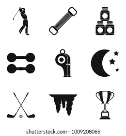 Game of golf icons set. Simple set of 9 game of golf vector icons for web isolated on white background