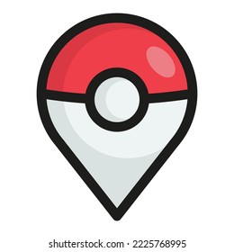Game gps navigation icon. Map pin in thin line Vector illustration.