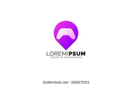 Game GPS point logo. Icon. Web. Vector Design. Pin. Symbol. Location.