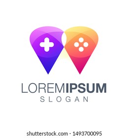 game gradient color logo design vector