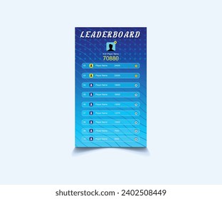 Game gradient Leaderboard vector design 