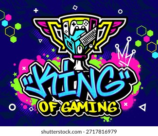 Jogo Graffiti fundo vetor ilustração,. Design de jogos colorido e divertido.
