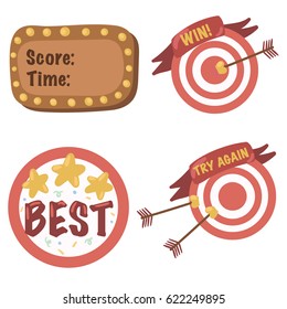 Game GUI set. Vector illustration