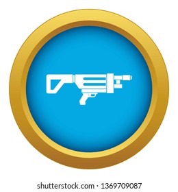 Game gun icon blue vector isolated on white background for any design