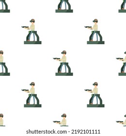 Game gun pattern seamless background texture repeat wallpaper geometric vector
