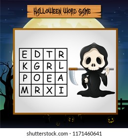 Game halloween find the word of grim reaper