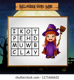 Game halloween find the word of witch