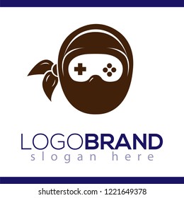 game head ninja logo template. game ninja logotype