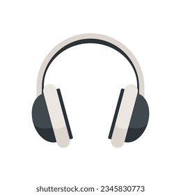 Game headset icon flat vector. Headphone microphone. Customer gamer isolated