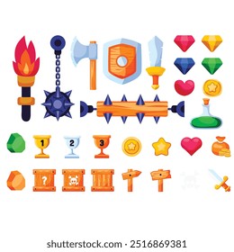 Barra de integridade do jogo. IU ativo para videogame, indicador de energia para web móvel e desktop, poção e cura indicador, riqueza e barra de energia. Vetor colorido conjunto de design de interface de barra de jogo ilustração