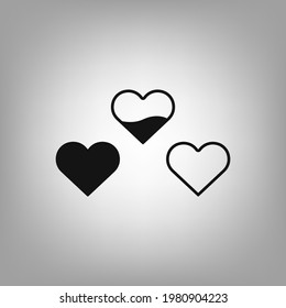 Icono de corazón de juego para la interfaz de aplicaciones, juegos.