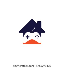 Game home shape concept Logo Design Template. Stick Game Icon Logo.	