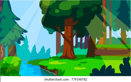 Game Horizontal Forest Background 2D games, action, adventure, hack and slash for PC computers, mobile apps and browsers