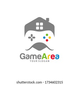 Plantilla vectorial del logotipo de la Casa de juegos, conceptos de diseño del logotipo del juego en el hogar creativo, símbolo de icono