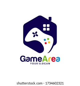Plantilla vectorial del logotipo de la Casa de juegos, conceptos de diseño del logotipo del juego en el hogar creativo, símbolo de icono