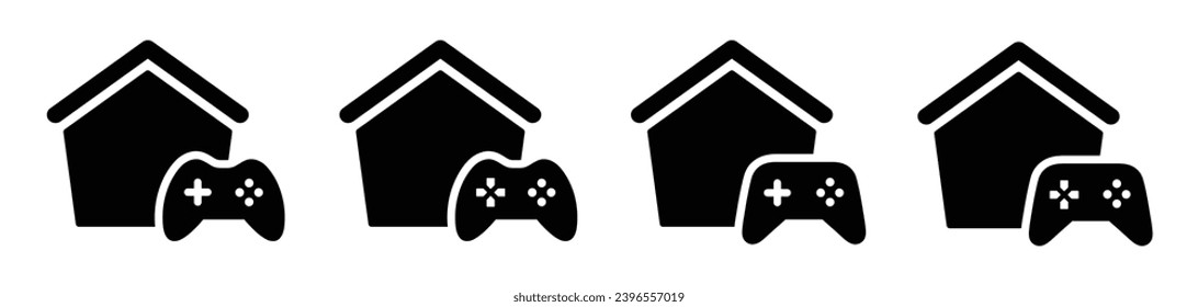 Game House Set Symbol, Vektorgrafik