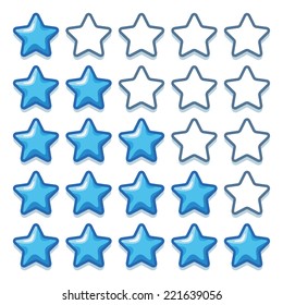 Game ice web rating stars set on white