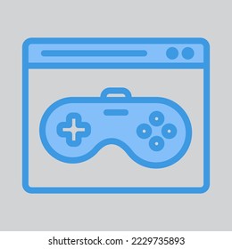 Game icon in blue style about browser, use for website mobile app presentation