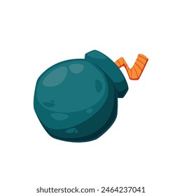 Game icon bomb. Casino interface slot badge. Golden achievement trophy collection. Mobile app key element. Weapon in video games. Cartoon vector isolated on white.