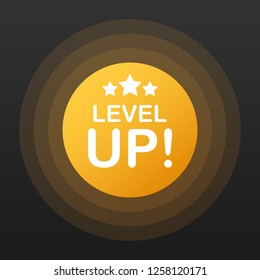 Game icon bonus. level up icon, new level logo. Vector stock illustration.