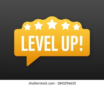 Game Icon Bonus. Level Up Icon, New Level Logo. Vector Illustration.